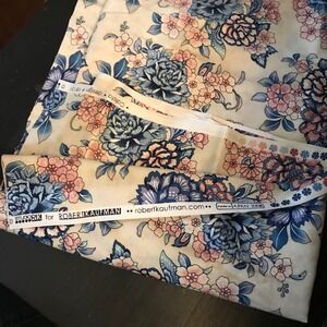 Robert Kaufman Calista Floral Pearlized Fabric Blue Pink Japan Design 2 yards